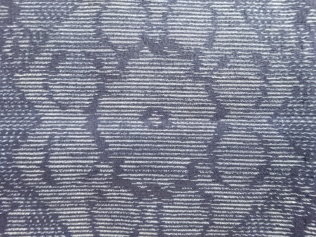 JAPANESE KIMONO / ANTIQUE KIMONO / SILK / SUMMER OSHIMA TSUMUGI / WOVEN FLORAL CREST